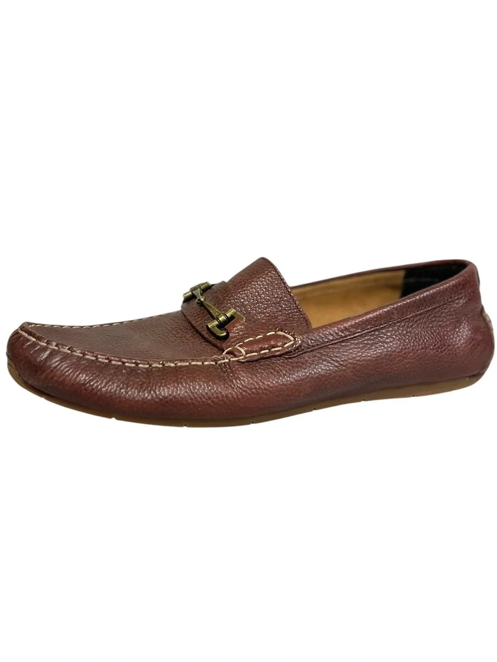 Cole Haan Somerset Link Bit Loafers Men’s 11.5M Brown Pebbled Leather Mocs